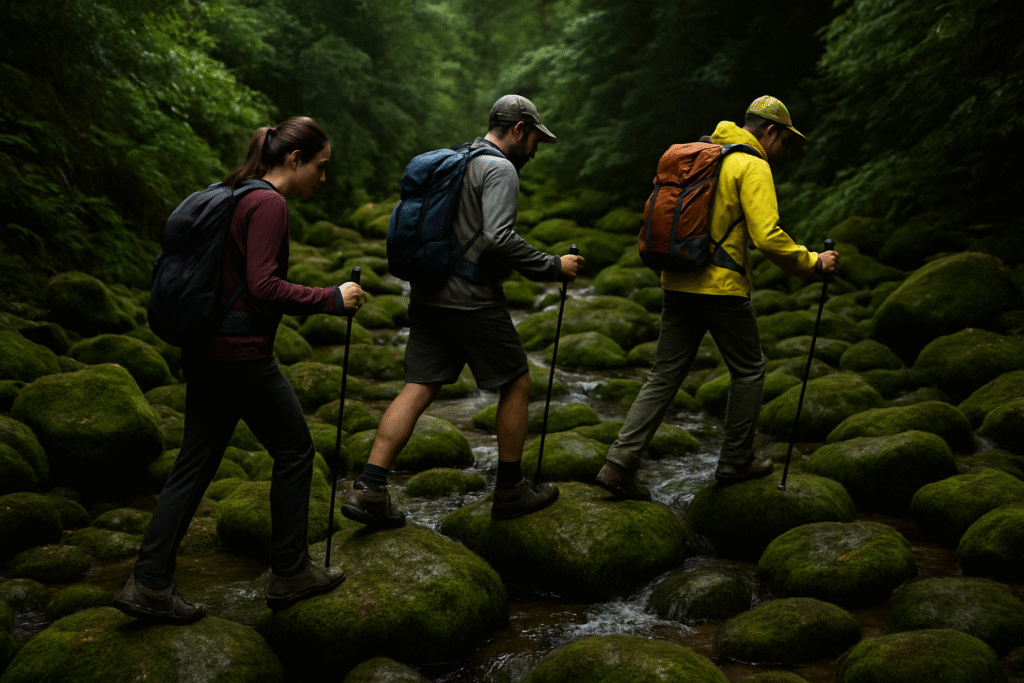 trail with stones and moss