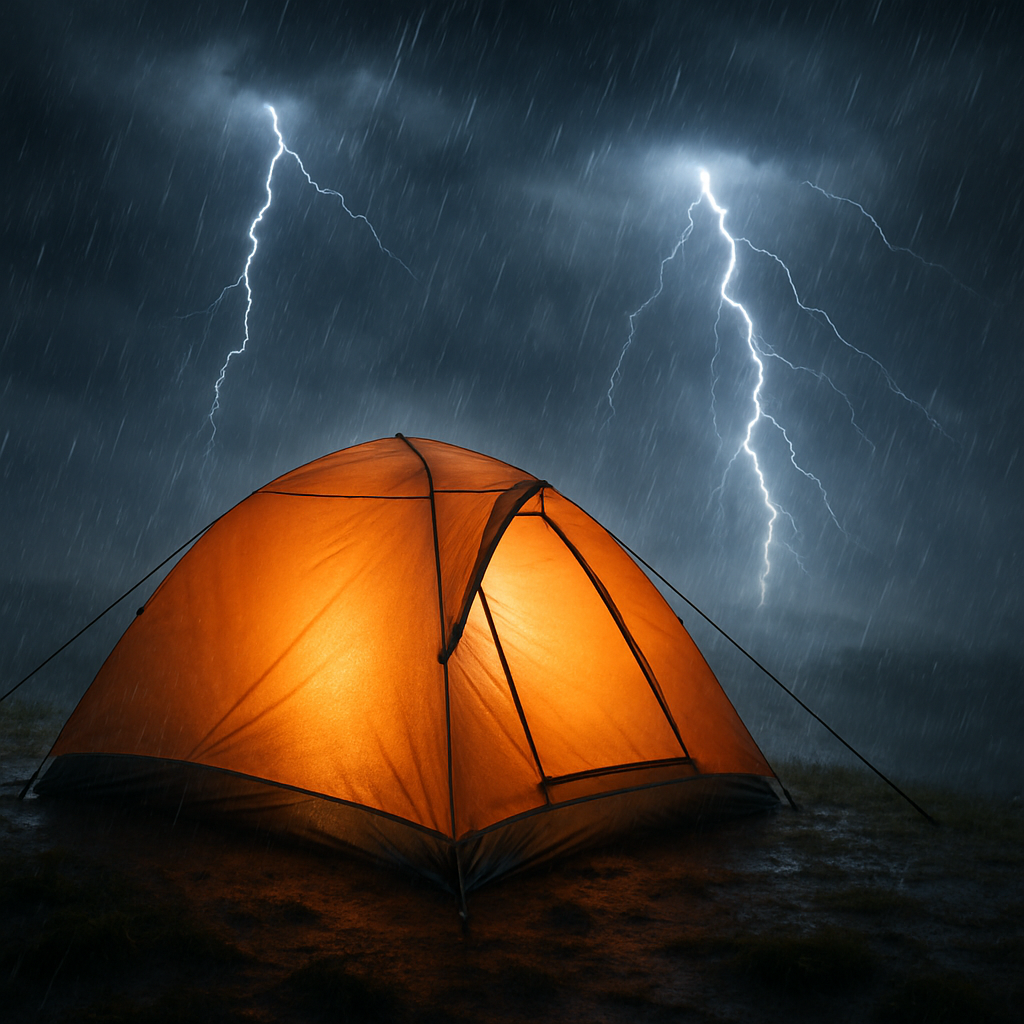 storm during camping